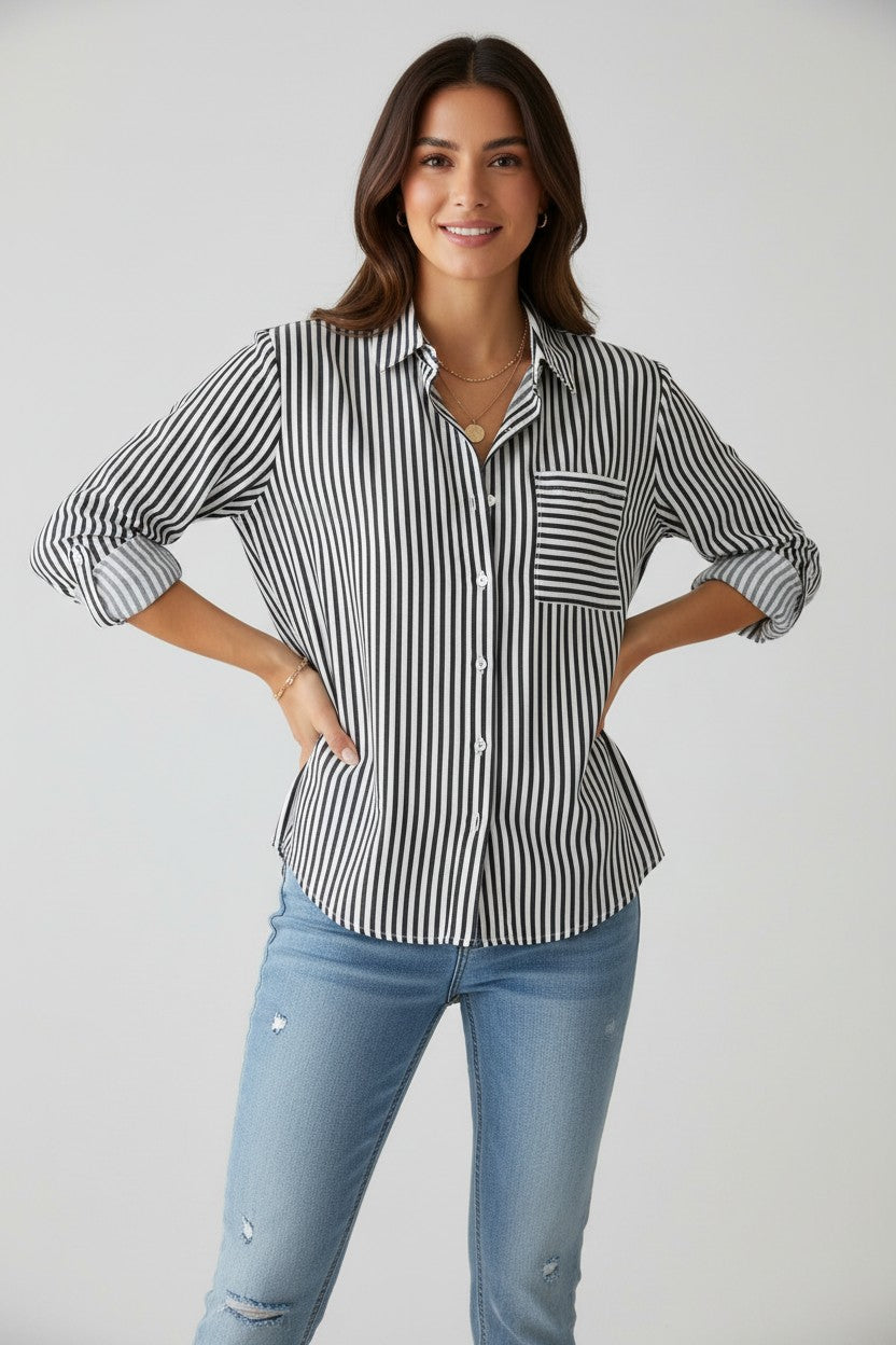 Gestreiftes Button-Down-Hemd